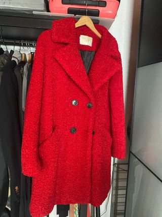 Abrigo borreguillo rojo talla L