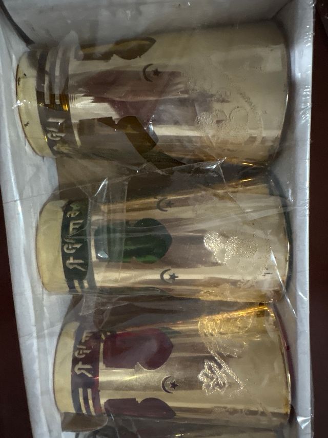 Vasos té marroquíes dorados (6uds)
