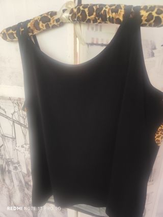 Top tirantes leopardo-rosa roja