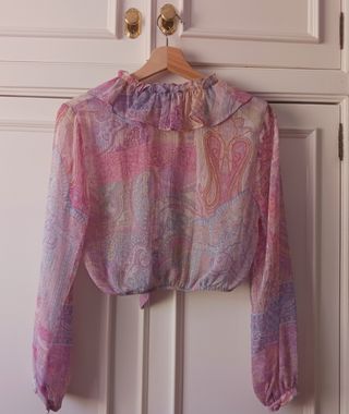 Blusa Zara crop multicolor