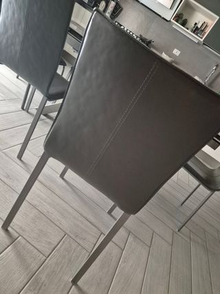 6 sedie ecopelle Antracite Nuovarredo