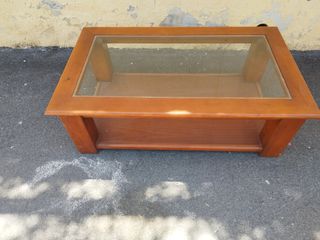 Mesa centro madera-vidrio