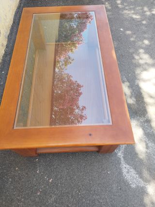 Mesa centro madera-vidrio