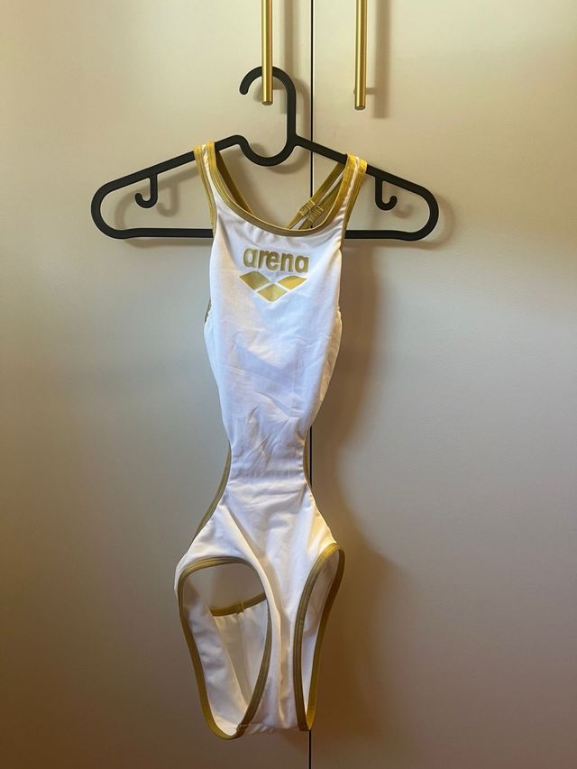 Bañador Arena One Original - Blanco y dorado