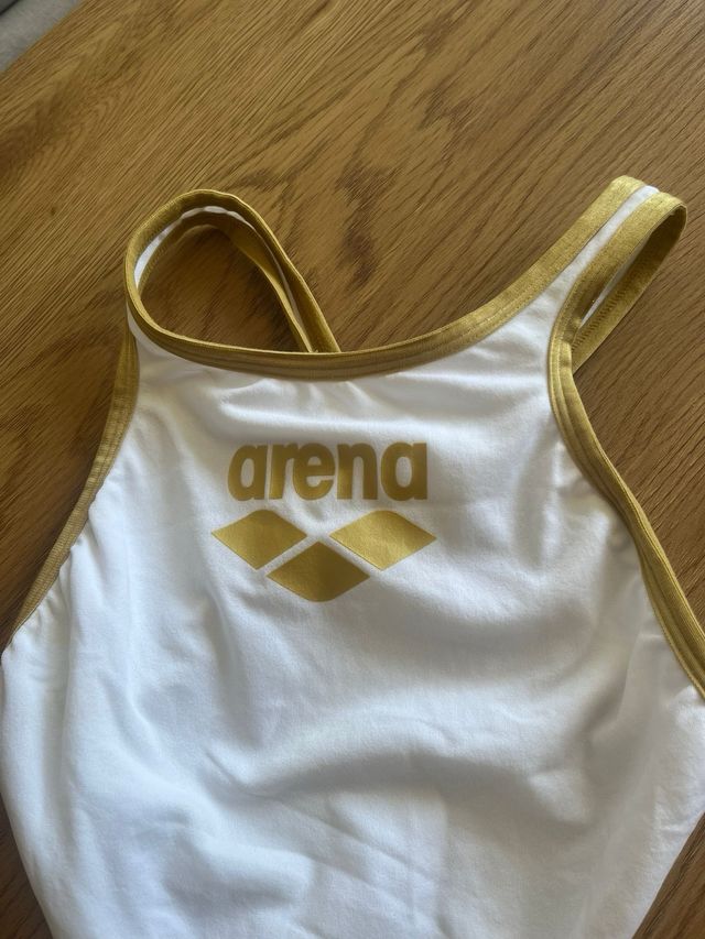 Bañador Arena One Original - Blanco y dorado