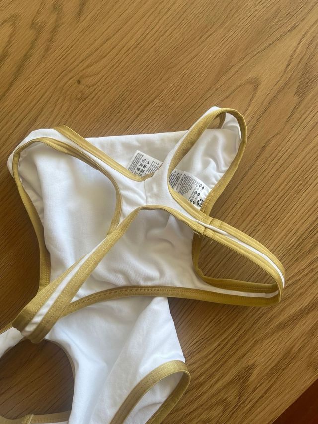 Bañador Arena One Original - Blanco y dorado