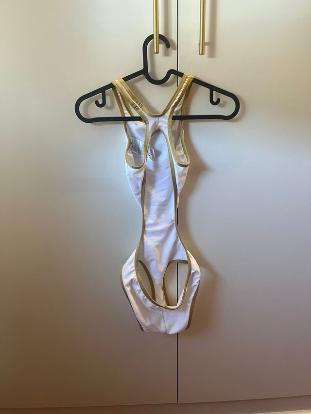 Bañador Arena One Original - Blanco y dorado