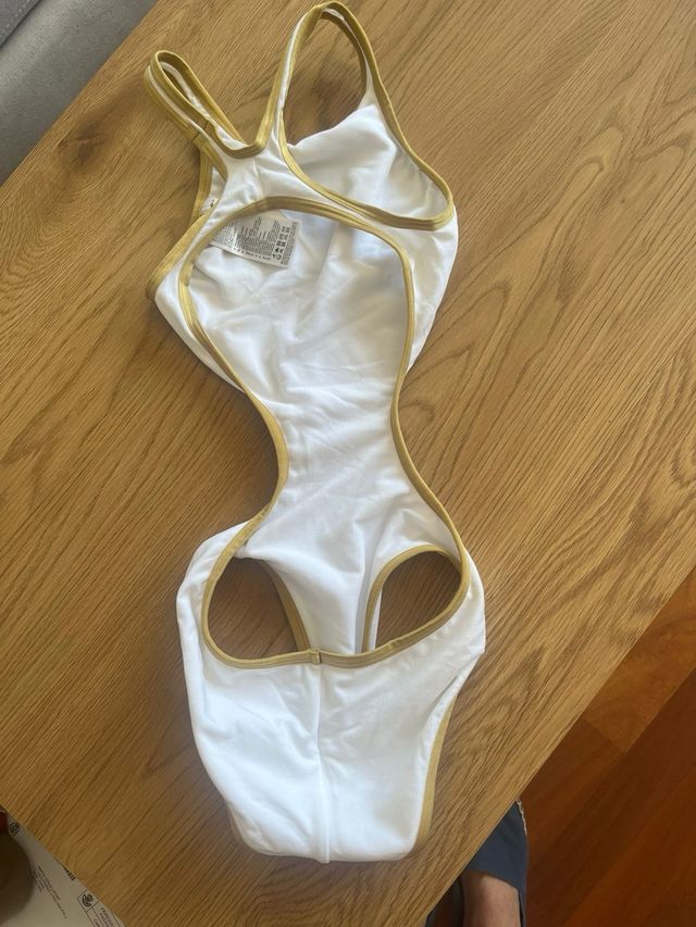 Bañador Arena One Original - Blanco y dorado