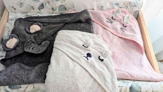 3 Toallas con capucha bebé de baño