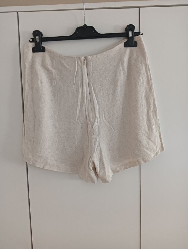 Falda pantalón beige