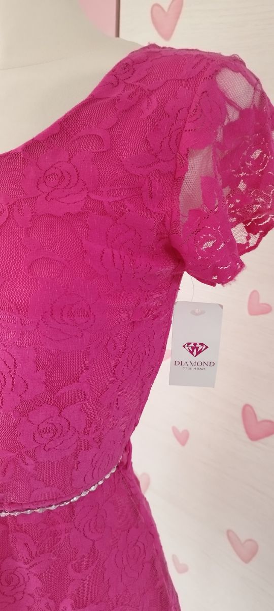 Vestido encaje fucsia nuevo