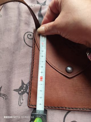 Bolso bandolera piel marrón artesanal