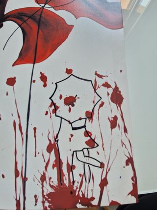 Quadro 4 pannelli fiori rossi