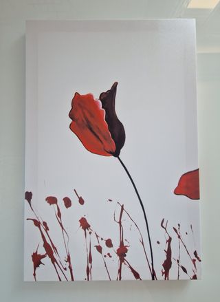 Quadro 4 pannelli fiori rossi