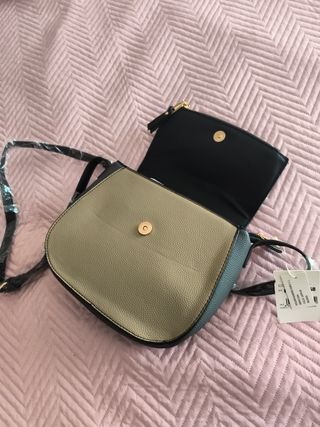 Bolso bandolera bicolor negro-gris