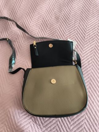 Bolso bandolera bicolor negro-gris