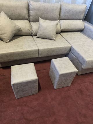 Sofá chaiselongue gris