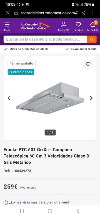 Campana Franke 60cm Nueva