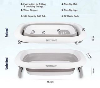 Bañera Twistshake con soporte.