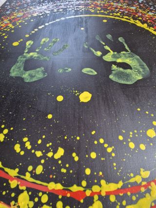 Quadro dipinto a mano con impronte