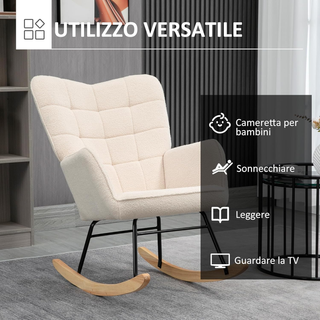 Sedia a Dondolo da Interno Imbottita, Poltrona a D