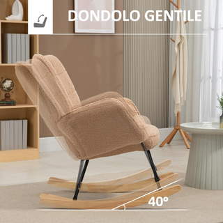 Sedia a Dondolo da Interno Imbottita, Poltrona a D