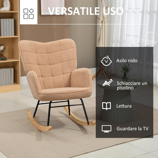 Sedia a Dondolo da Interno Imbottita, Poltrona a D