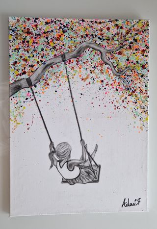 Quadro Bambina sull'Altalena