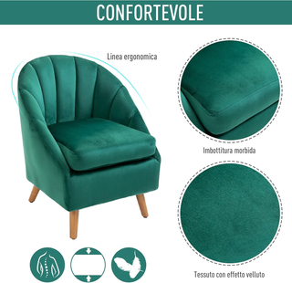 Poltrona da Camera da Letto e Salotto in Velluto V