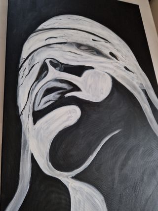 Quadro astratto bianco e nero