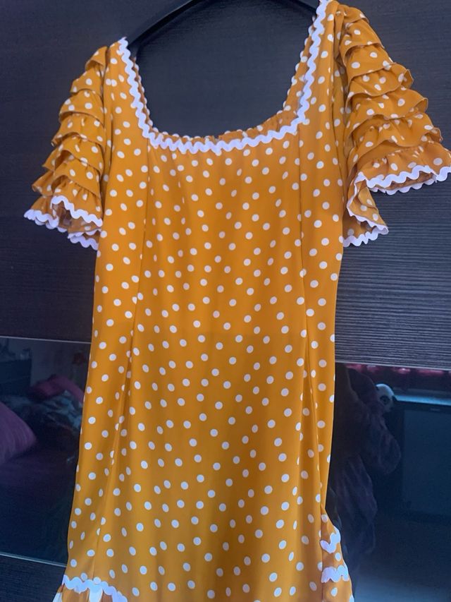 Vestido Sevillana lunares amarillo