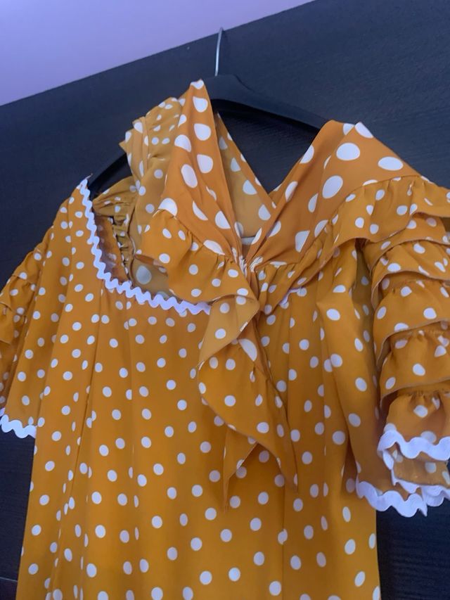 Vestido Sevillana lunares amarillo