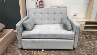 Sofá cama pequeño gris - Envío GRATIS