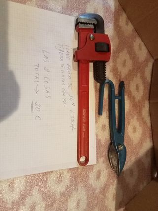 Llave grifa + Tijera cortar chapa