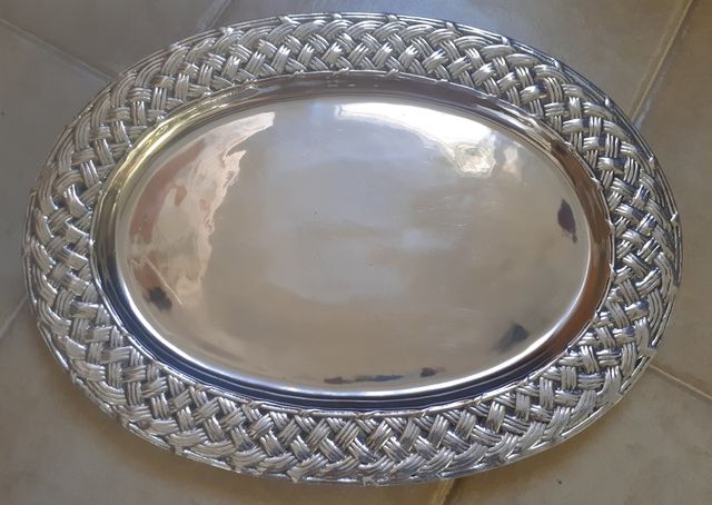 Bandeja ovalada metal vintage 90's