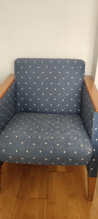 Sillón azul - Butaca madera