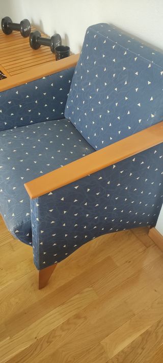 Sillón azul - Butaca madera