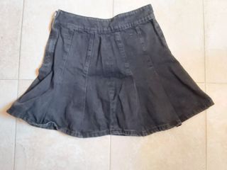 Gonna jeans nera corta