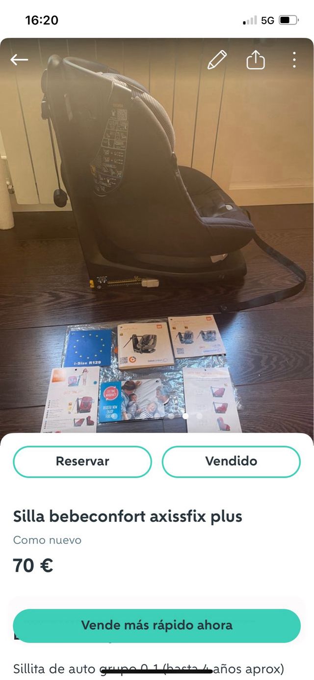 Silla Bebeconfort Axissfix Plus Grupo 0 -4 años ap