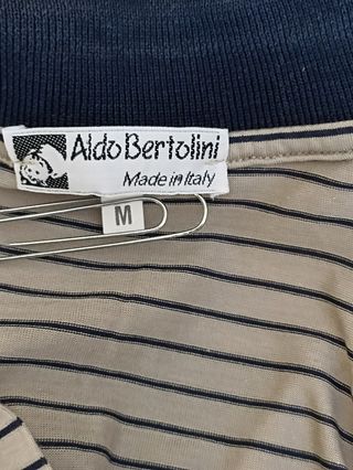 Polo Uomo Beige & Blu Rigato