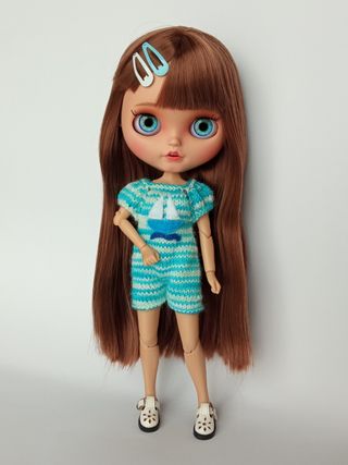 Mono veraniego azul con barquito - Blythe