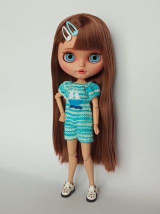 Mono veraniego azul con barquito - Blythe