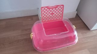 Jaula hamster roja transparente