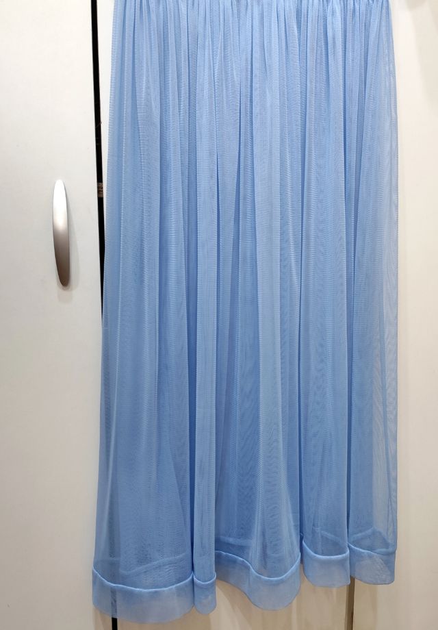 Vestito Azzurro Trasparente Caftano Rose rosse