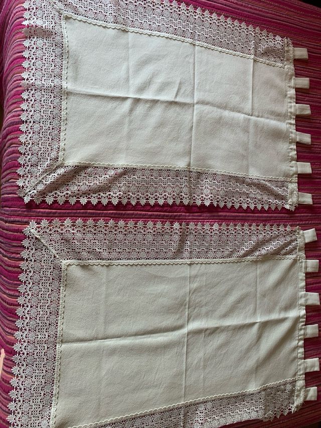 OCHO Cortinas de encaje beige