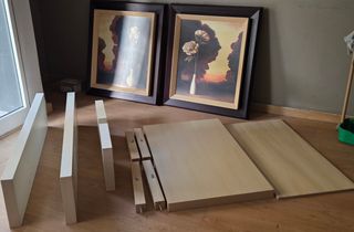 Cama 135cm + 2 Cuadros + Somier 90cm