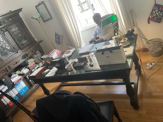 Scrivania legno vetro