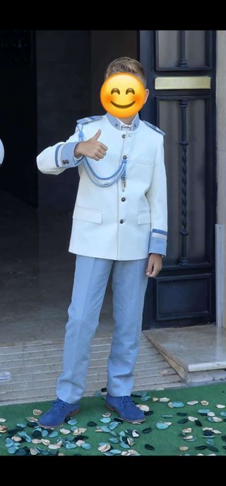 Traje comunión Blanco/azul clarito niño