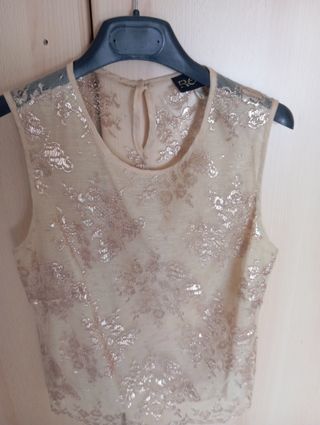  Atelier Blazer gonna lunga e top pizzo oro beige 