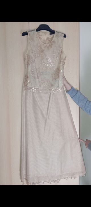  Atelier Blazer gonna lunga e top pizzo oro beige 